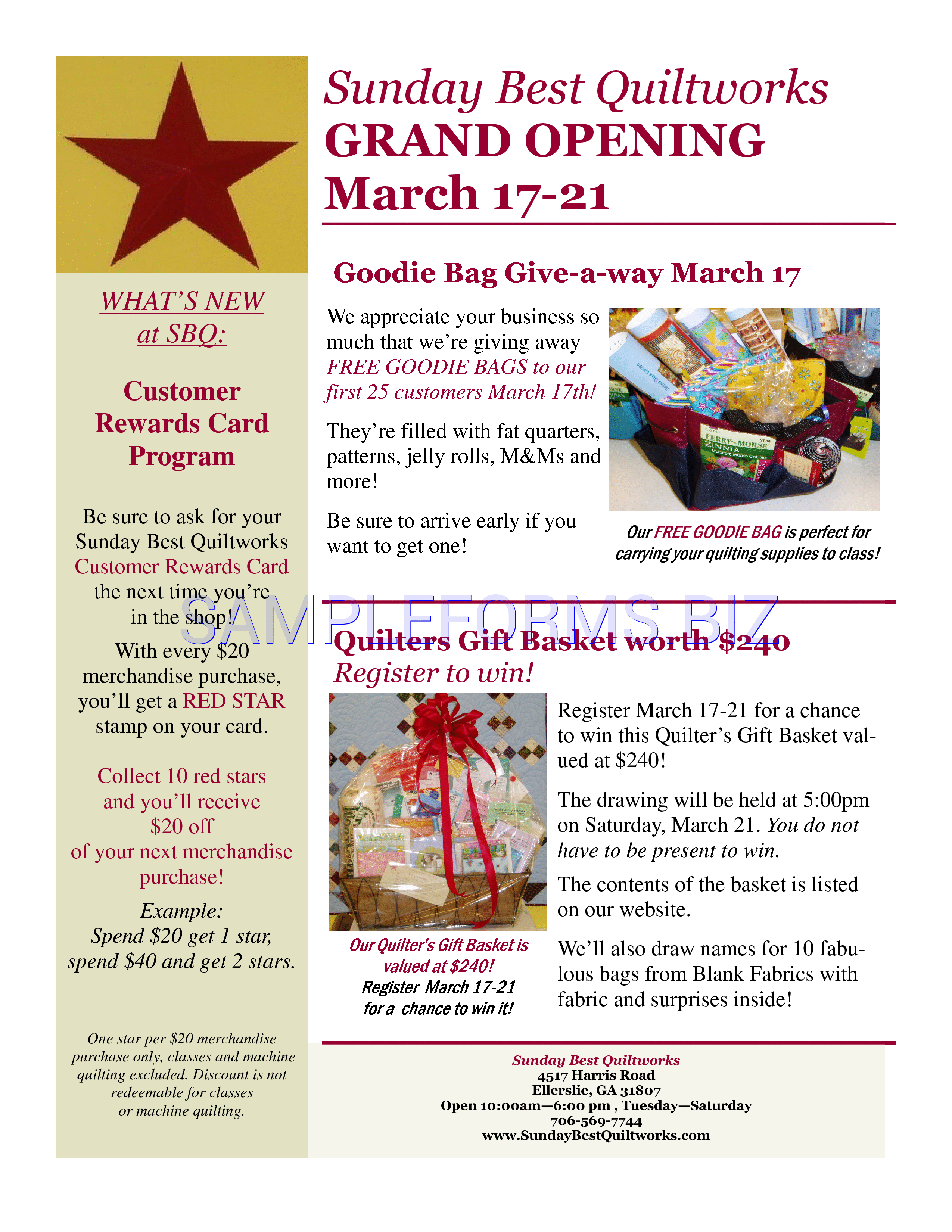 Preview free downloadable Grand Opening Flyer 2 in PDF (page 1)